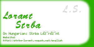 lorant strba business card